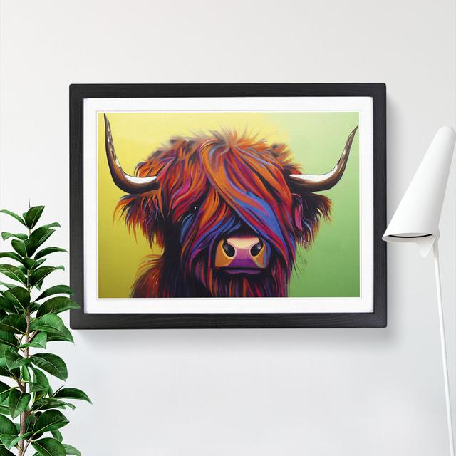 Attractive Highland Cow - Picture Frame Painting Natur Pur Size: 25cm H x 34cm W x 2cm D, Frame Option: Black on Productcaster.