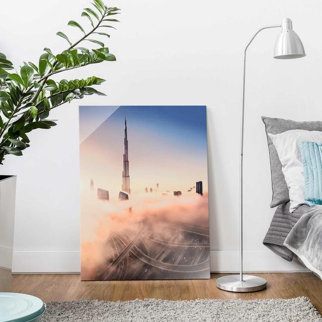 Celestial Skyline of Dubai - Photograph Print on Glass East Urban Home Size: 100 cm H x 75 cm W on Productcaster.