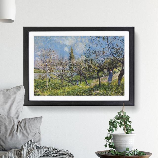 Orchard in Spring by Alfred Sisley - Picture Frame Painting East Urban Home Frame Option: Black Framed, Size: 27cm H x 36cm W x 2cm D on Productcaster.