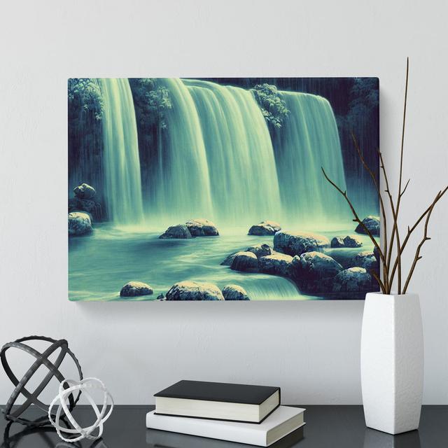 Awesome Waterfall - Wrapped Canvas Print Alpen Home Size: 50cm H x 76cm W x 3cm D on Productcaster.