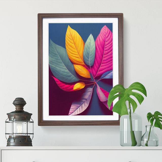 Colourful Leaves No.4 - Single Picture Frame Print 17 Stories Size: 34cm H x 25cm W x 2cm D, Frame Colour: Brown Framed on Productcaster.