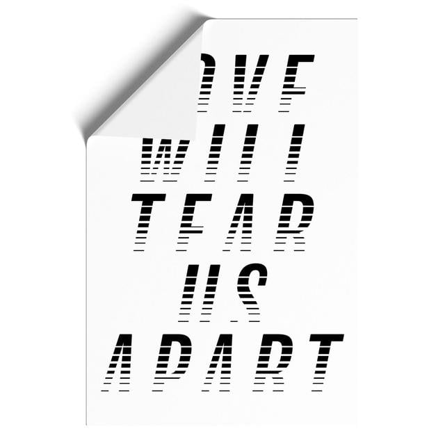 Love Will Tear US Apart - Unframed Typography East Urban Home Size: 42cm H x 30cm W x 0.1cm D on Productcaster.