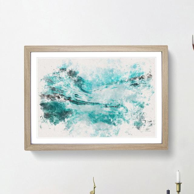 Rising Wave - Picture Frame Painting Print East Urban Home Size: 33cm H x 45cm W x 2cm D, Frame Option: Oak Framed on Productcaster.