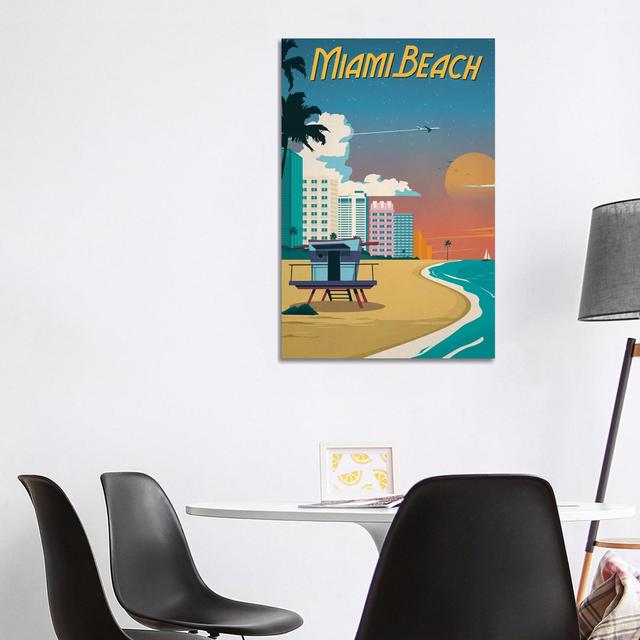 Miami Beach - Wrapped Canvas Painting ClassicLiving Size: 101.6cm H x 66.04cm W x 1.905cm D on Productcaster.