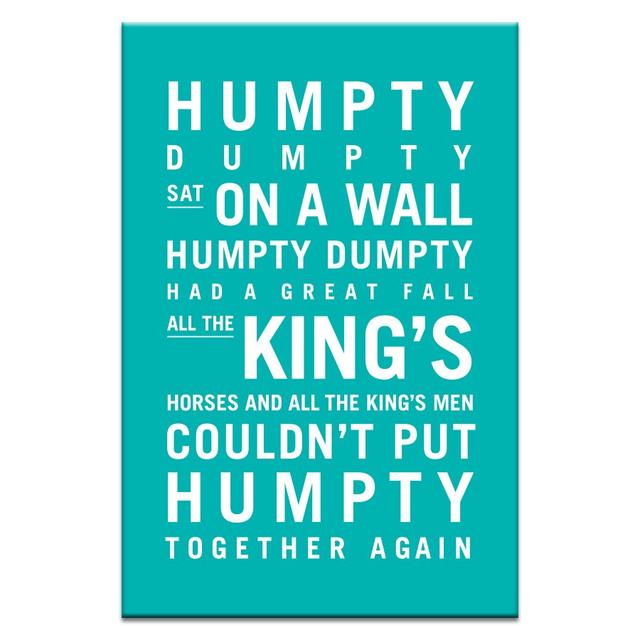 Humpty Dumpty by Nursery Canvas Art in Teal East Urban Home on Productcaster.