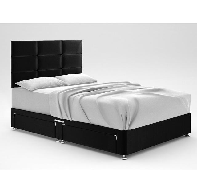 Zielke Divan Bed Base 17 Stories Colour: Black, Storage Type: 2 Drawers Same Side, Size: Double (4'6) on Productcaster.