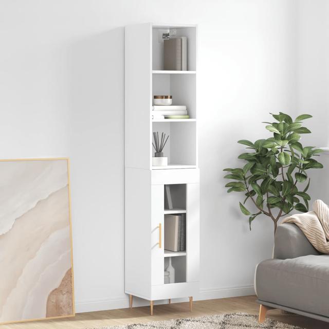 Mauritz 34.5cm Wide Highboard 17 Stories Colour: High Gloss White on Productcaster.