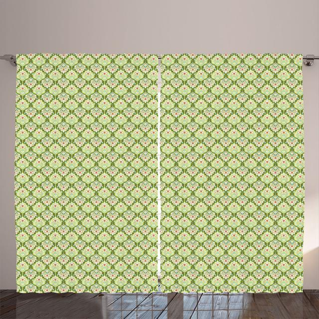 Rustic curtain, baroque floral, green ColorD Shower Curtain on Productcaster.