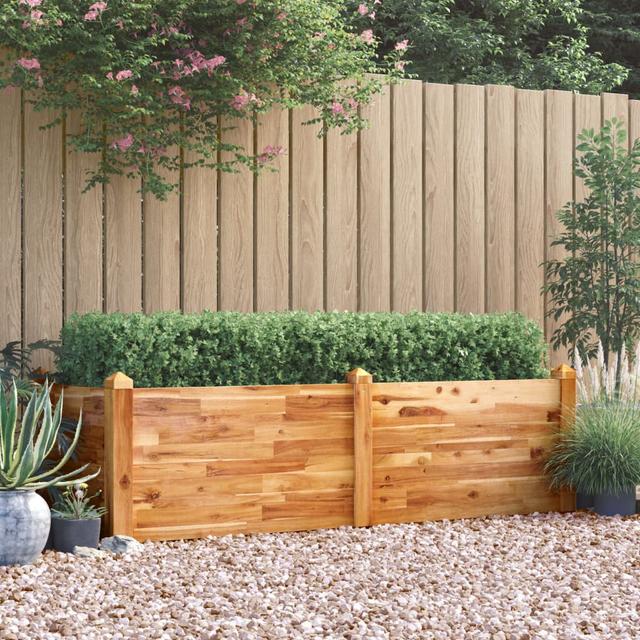 Union Rustic Garden Raised Bed 160X60x84 Cm Solid Wood Acacia Union Rustic Size: 44cm H x 60cm W x 160cm D on Productcaster.