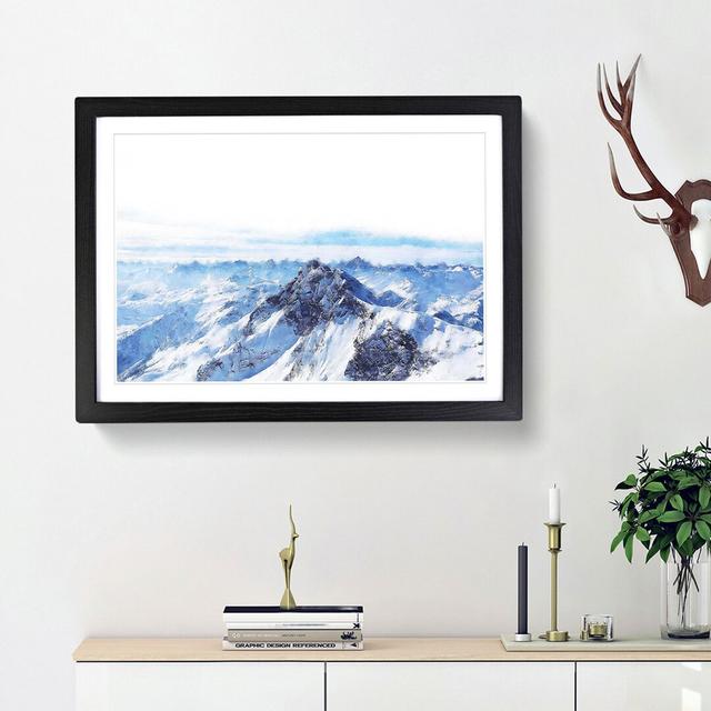 Snow Covered Tannheim Mountains - Picture Frame Painting Print East Urban Home Frame Option: Black Framed, Size: 33cm H x 45cm W x 2cm D on Productcaster.