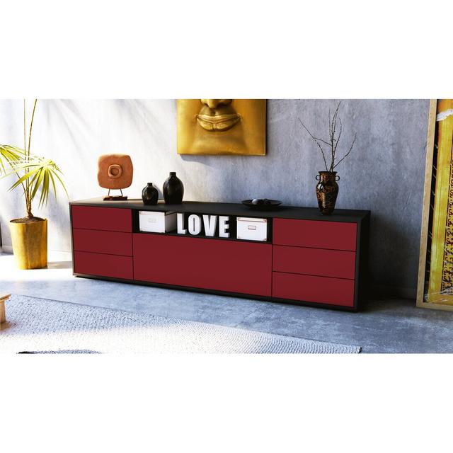 Copley TV Stand for TVs up to 42" 17 Stories Colour: Rot/Matt Anthrazit on Productcaster.