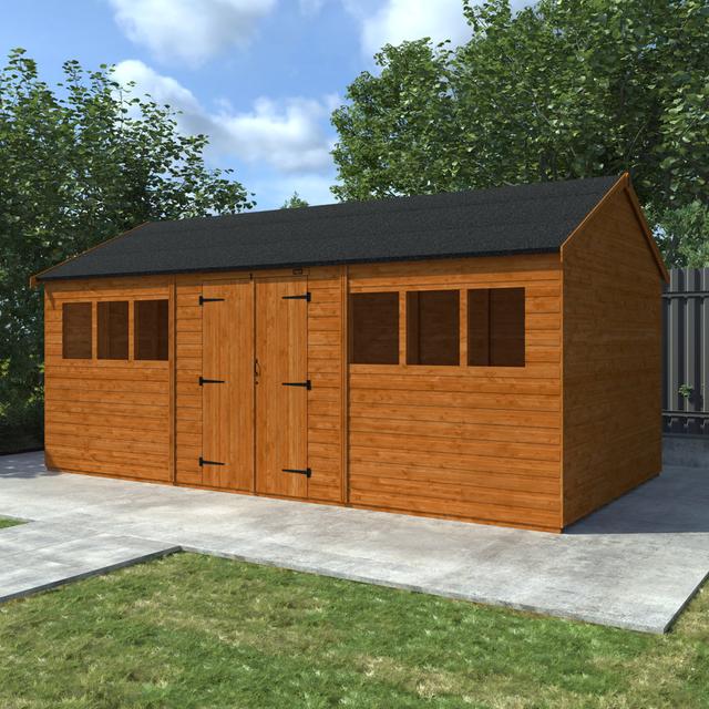 10 ft. W x 18 ft. D Solid Wood Shiplap Apex Garden Shed Tiger Sheds on Productcaster.