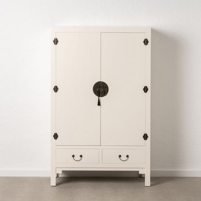 Bobbetta Wardrobe Wood "Oriente" Rosalind Wheeler Finish: White on Productcaster.