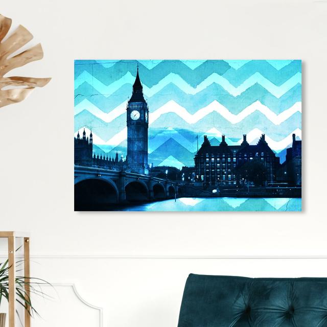 'London Chevron' Graphic Art on Wrapped Canvas East Urban Home Size: 40.6 cm H x 61 cm W on Productcaster.