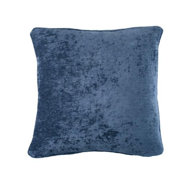 Textured Chenille Square Throw Cushion Curtina Colour: Navy on Productcaster.