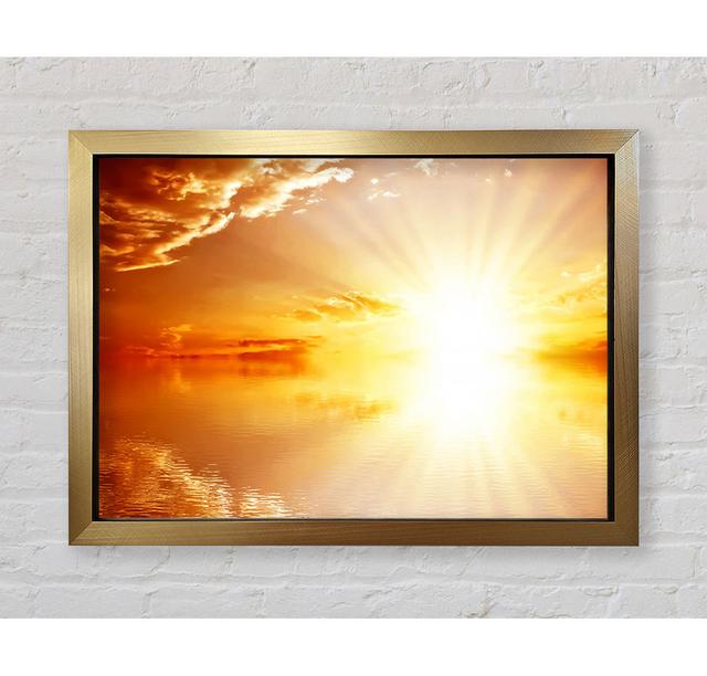 Perfect Sun Blaze Framed Print Highland Dunes Size: 100cm H x 141.4cm W x 3.4cm D, Format: Gold Framed Paper on Productcaster.