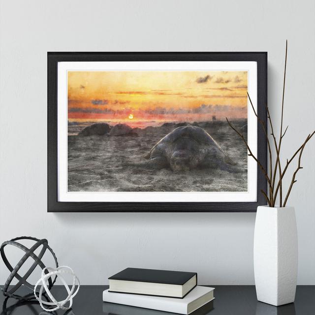 Turtle Beach - Picture Frame Graphic Art East Urban Home Size: 27cm H x 36cm W x 2cm D, Frame Option: Black on Productcaster.