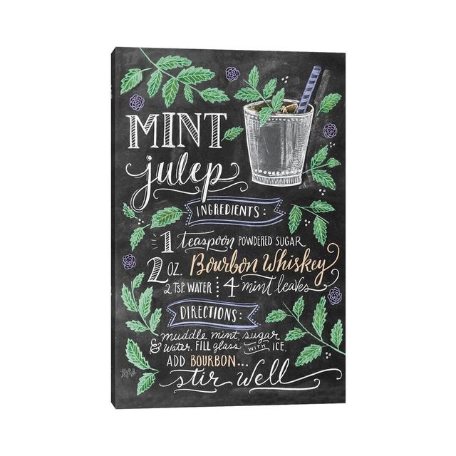 Mint Julep Recipe Happy Larry Format: Wrapped Canvas, Size: 66.04cm H x 45.72cm W x 3.81cm D on Productcaster.