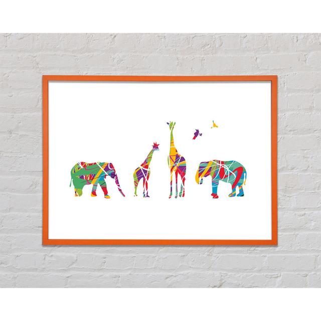 Safari Animals Lined up - Single Picture Frame Art Prints Latitude Vive Size: 29.7cm H x 42cm W x 2cm D on Productcaster.