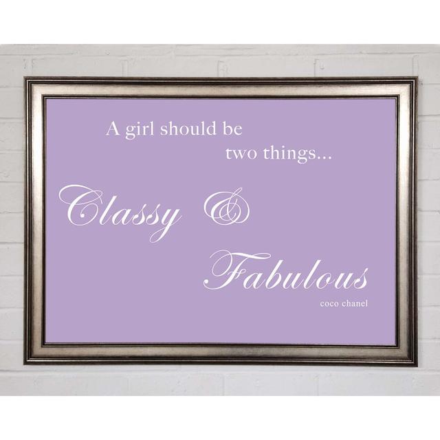 Classy N Fabulous Lilac - Print Happy Larry Format: Natural Framed Paper, Size: 21cm H x 29.7cm W x 8cm D on Productcaster.