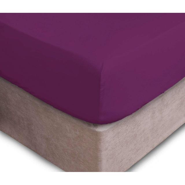 Mccreery 144 Thread Count Fitted Sheet Wade Logan Size: Kingsize (5'), Colour: Purple on Productcaster.