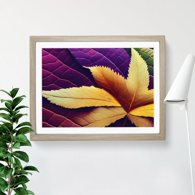 Legendary Autumn Leaf - Picture Frame Graphic Art 17 Stories Frame Colour: Oak Framed, Size: 46cm H x 64cm W x 2cm D on Productcaster.