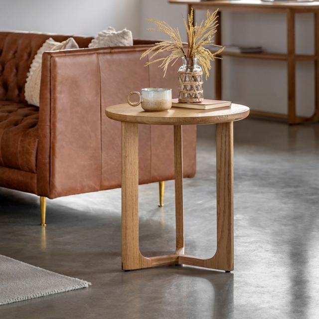 Craft Side Table Smoked 500X500x550mm Brayden Studio Colour: Natural on Productcaster.