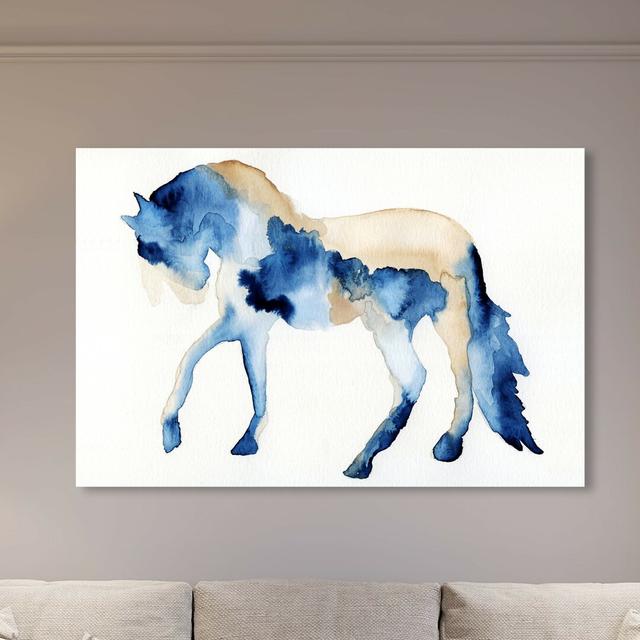 'Beau Cheval Bleu II' Graphic Art on Wrapped Canvas East Urban Home Size: 25.4 cm H x 38.1 cm W on Productcaster.