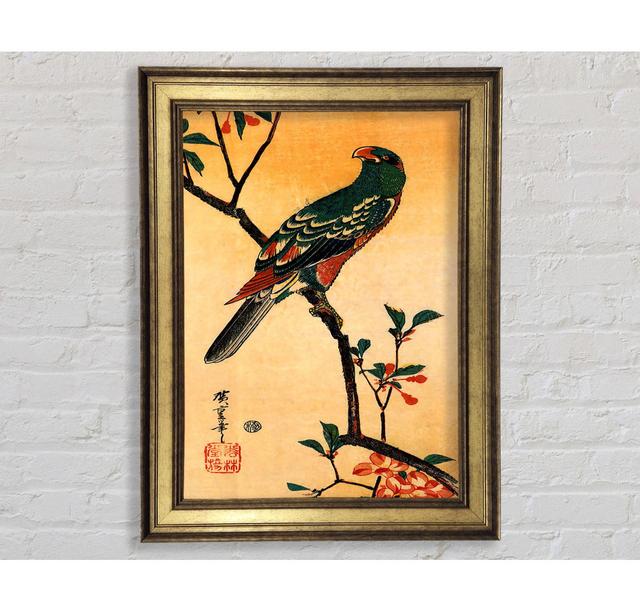 Hiroshige Parrot On A Blooming Branch - Single Picture Frame Art Prints Bright Star Size: 84.1cm H x 59.7cm W x 8cm D on Productcaster.