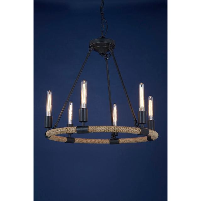 Best 6-Light Wagon Wheel Chandelier Brambly Cottage on Productcaster.