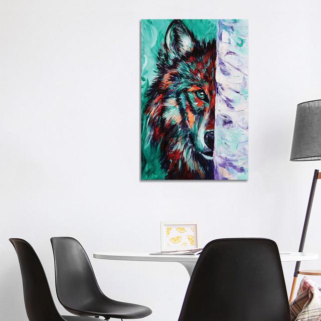 Wolf by Lindsey Dahl - Wrapped Canvas Painting ClassicLiving Size: 101.6cm H x 66.04cm W x 3.81cm D on Productcaster.