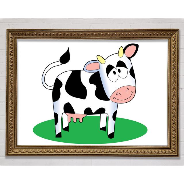 Happy Cow Lilac - Print Harriet Bee Size: 84.1cm H x 118.9cm W x 3cm D, Colour: White on Productcaster.