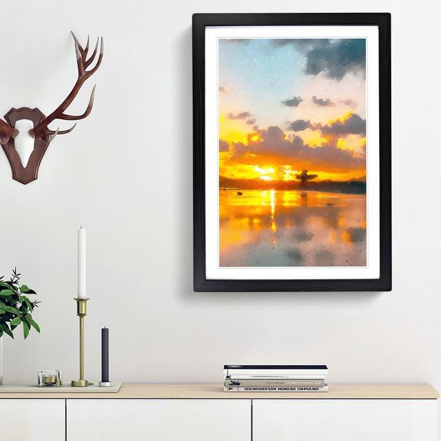 Surfing in Caleta De Famara in Spain in Abstract - Picture Frame Graphic Art Print East Urban Home Frame Option: Black Framed, Size: 48cm H x 36cm W x on Productcaster.