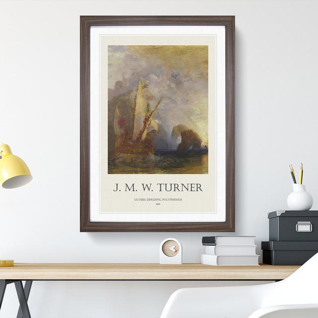 Ulysses Deriding Polyphemus by Joseph-Mallord William Turner - Picture Frame Art Prints East Urban Home Frame Option: Walnut, Size: 65cm H x 48cm W x on Productcaster.