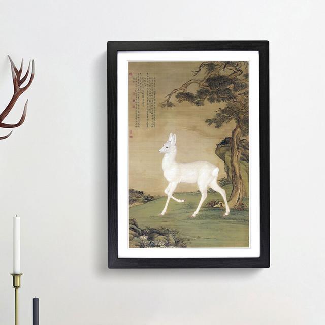 Roe Deer by Lang Shining - Picture Frame Painting Print East Urban Home Size: 65cm H x 48cm W x 2cm D, Frame Option: Black Framed on Productcaster.