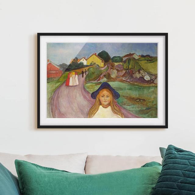 Street in Åsgårdstrand by Edvard Munch - Picture Frame Painting ClassicLiving Frame Option: Black Framed, Size: 70cm H x 100cm W x 2cm D on Productcaster.