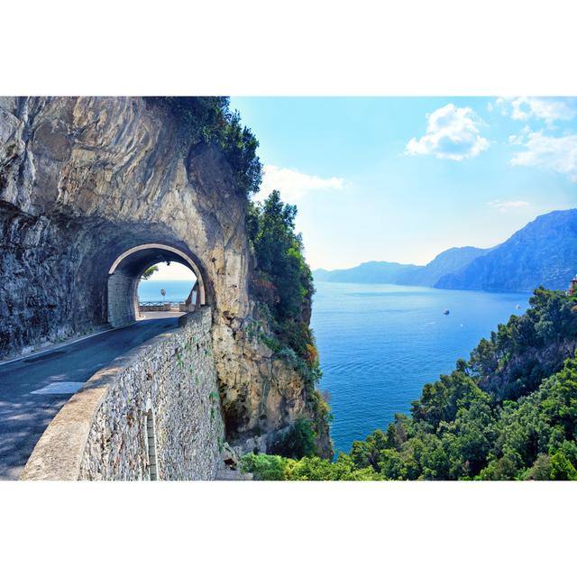 Road On Amalfi Coast by Alxpin - No Frame Print on Canvas 17 Stories Size: 81cm H x 122cm W on Productcaster.