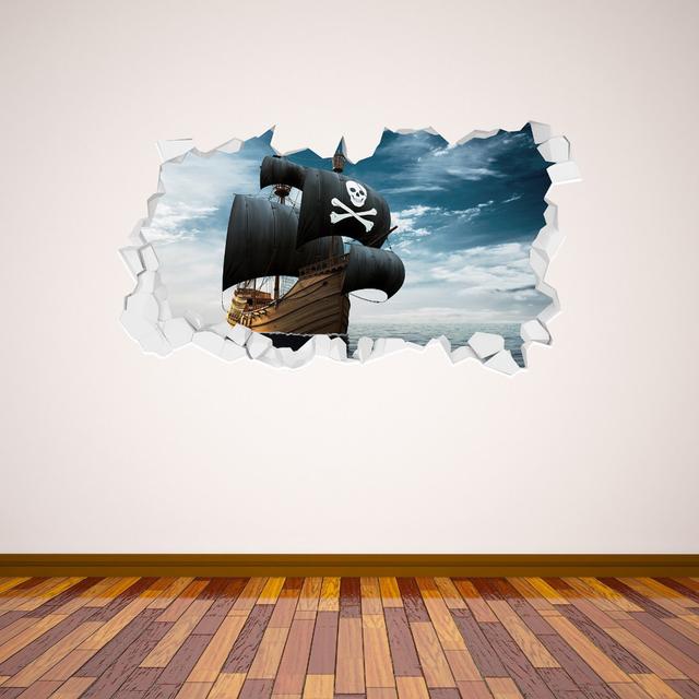 Pirate Ship Smashed Wall Sticker Longshore Tides on Productcaster.