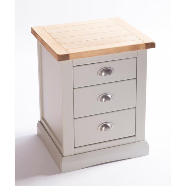 Emrys 3 Drawer Bedside Table August Grove on Productcaster.