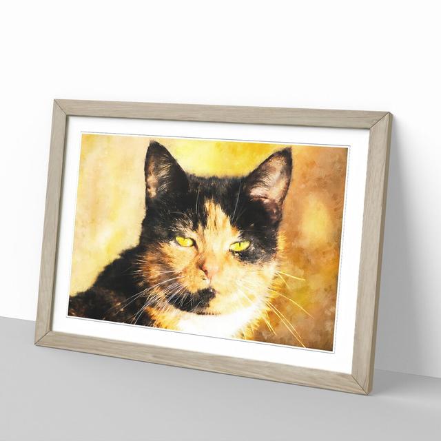 Portrait of a Cat Vol.3 - Picture Frame Painting East Urban Home Frame Option: Oak Framed, Size: 27cm H x 36cm W x 2cm D on Productcaster.