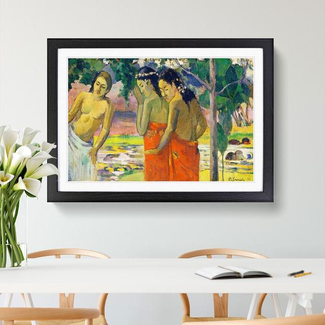 Three Tahitian Women by Paul Gauguin - Picture Frame Painting East Urban Home Frame Option: Black, Size: 27cm H x 36cm W x 2cm D on Productcaster.