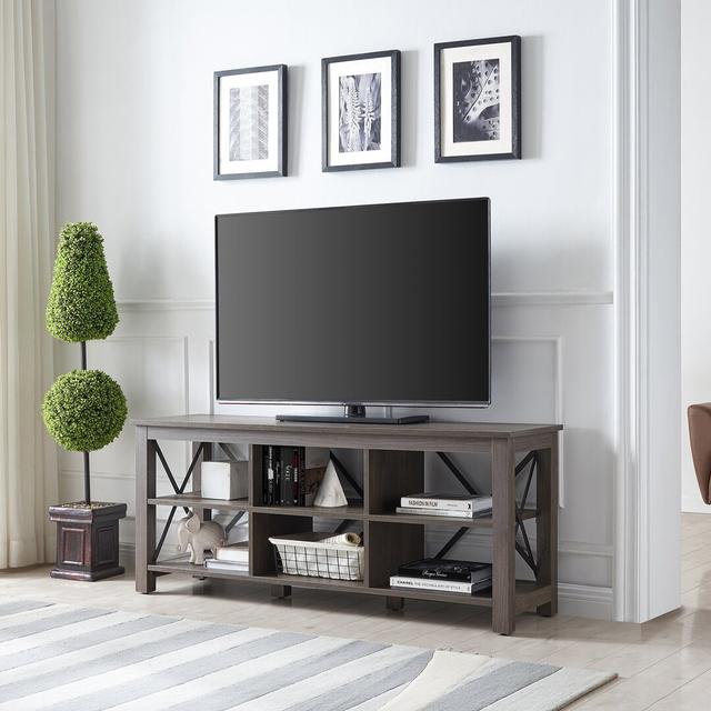 Turkol TV Stand for TVs up to 65" Blue Elephant Colour: Alder Brown on Productcaster.