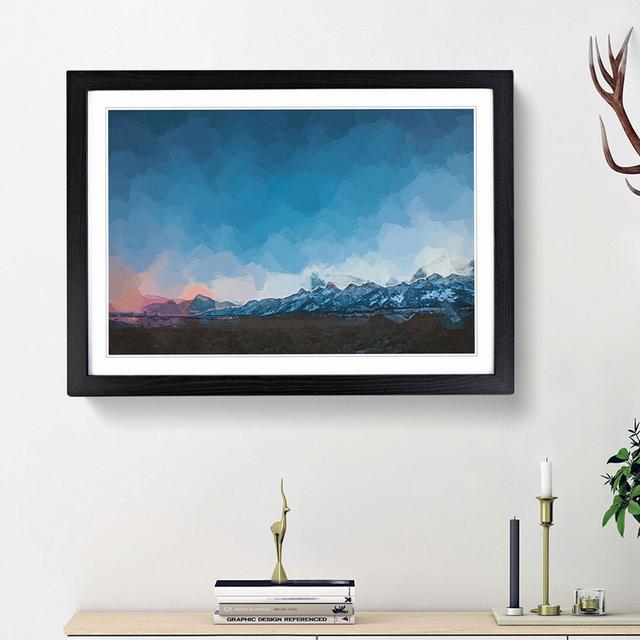 Mountains in Grand Teton in Abstract - Picture Frame Art Print East Urban Home Size: 48cm H x 65cm W x 2cm D, Frame Option: Black Framed on Productcaster.