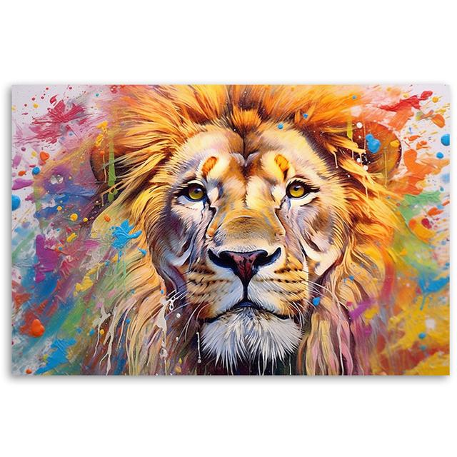 Kunstdruck Lion World Menagerie Größe: 80 cm H x 120 cm B on Productcaster.