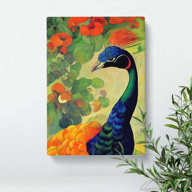 Painted Peacock No.1 - Wrapped Canvas Painting Latitude Vive Size: 50cm H x 35cm W x 3cm D on Productcaster.