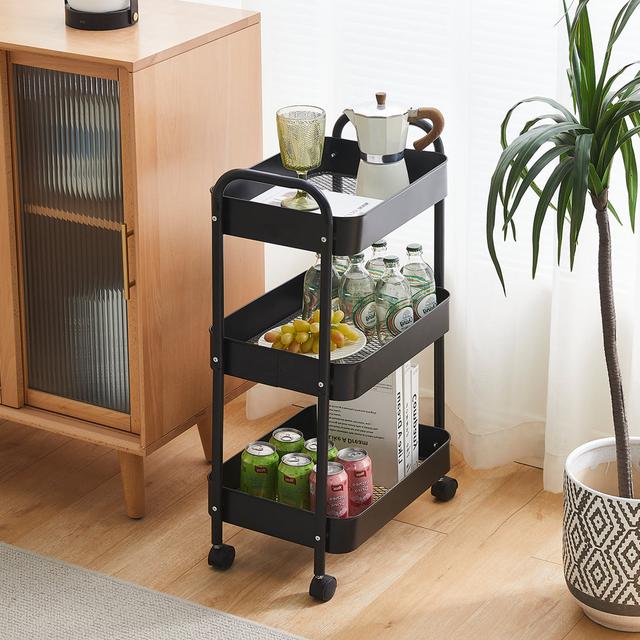 Kysa Metal Kitchen Cart 17 Stories Finish: Black on Productcaster.