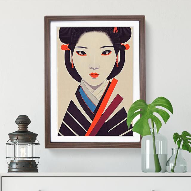 View Of A Geisha No.1 Rosdorf Park Size: 36cm H x 27cm W, Format: Walnut Framed, Matte Colour: White on Productcaster.