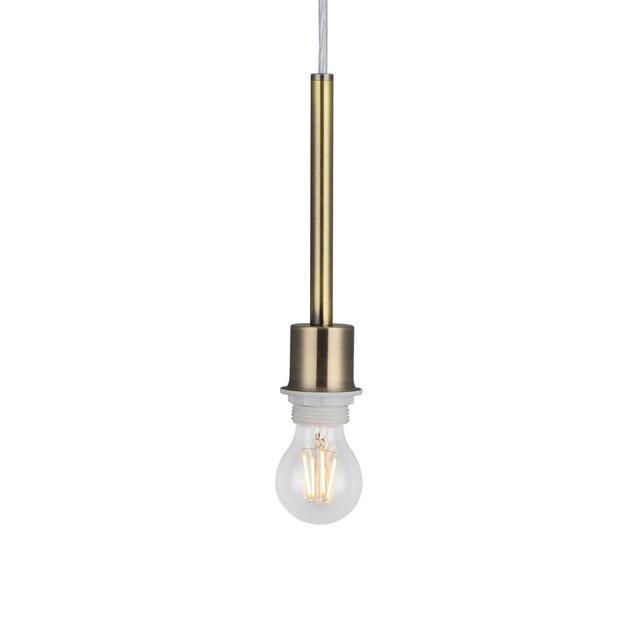 Antique Brass 3 Light E27 3M Linear Pendant C/W 300 X 170Mm Dual Faux Silk Fabric Shade Fairmont Park Base Finish: Antique Brass, Shade Colour: Taupe/ on Productcaster.