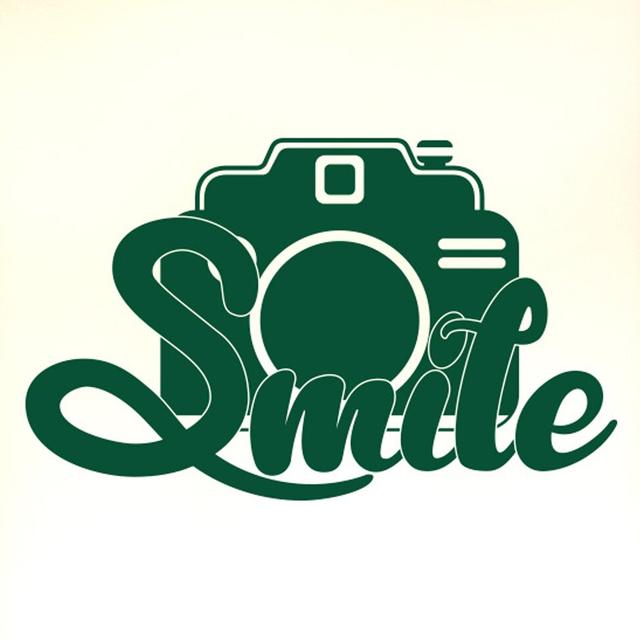 Smile At The Camera Wall Sticker East Urban Home Colour: Dark Green, Size: Large on Productcaster.