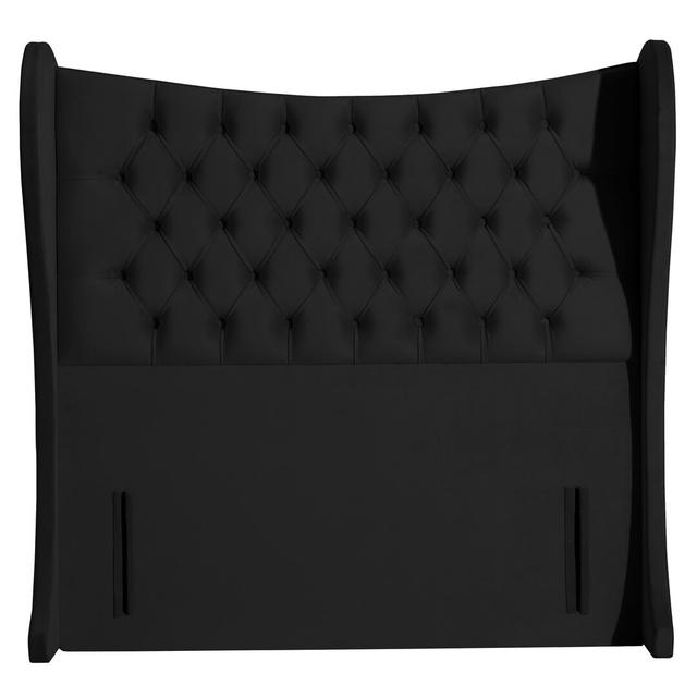 Carino Upholstered Headboard Rosalind Wheeler Upholstery: Black, Size: Double (4'6) on Productcaster.